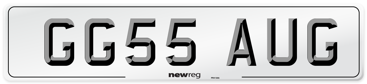GG55 AUG Number Plate from New Reg